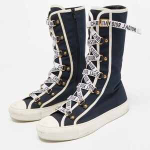 Dior Women's navy blue and White High-Top Sneakers